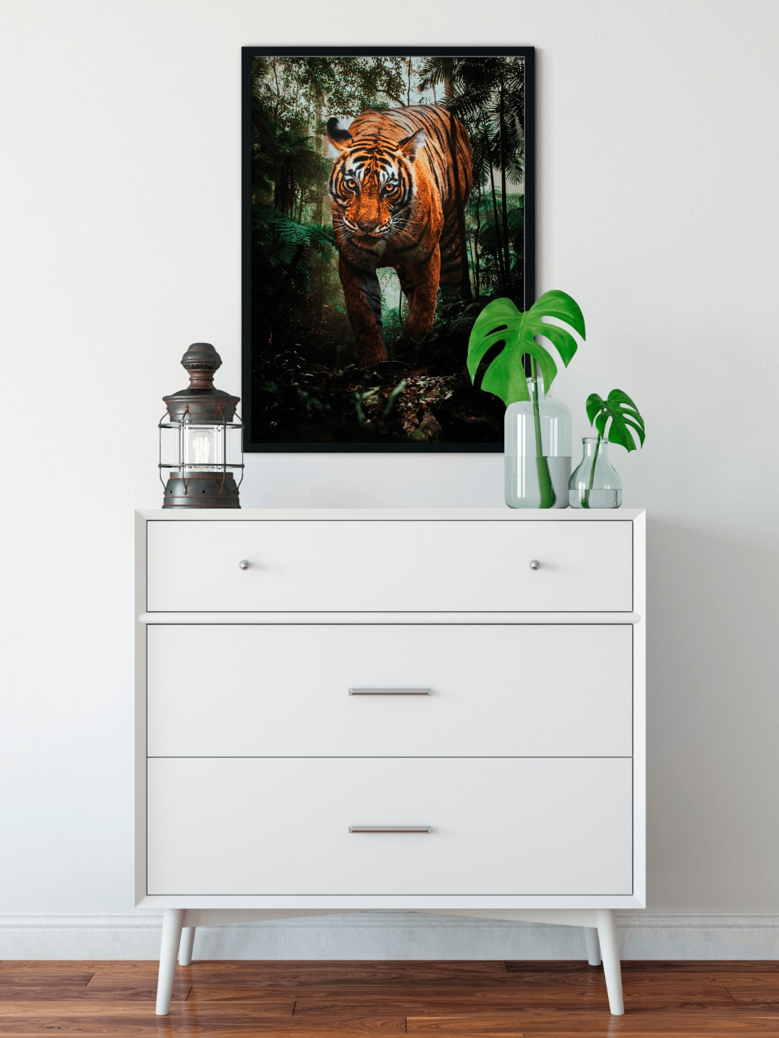 Plakat med tiger i junglen