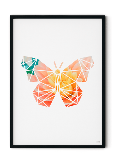 Plakat med geometrisk sommerfugl