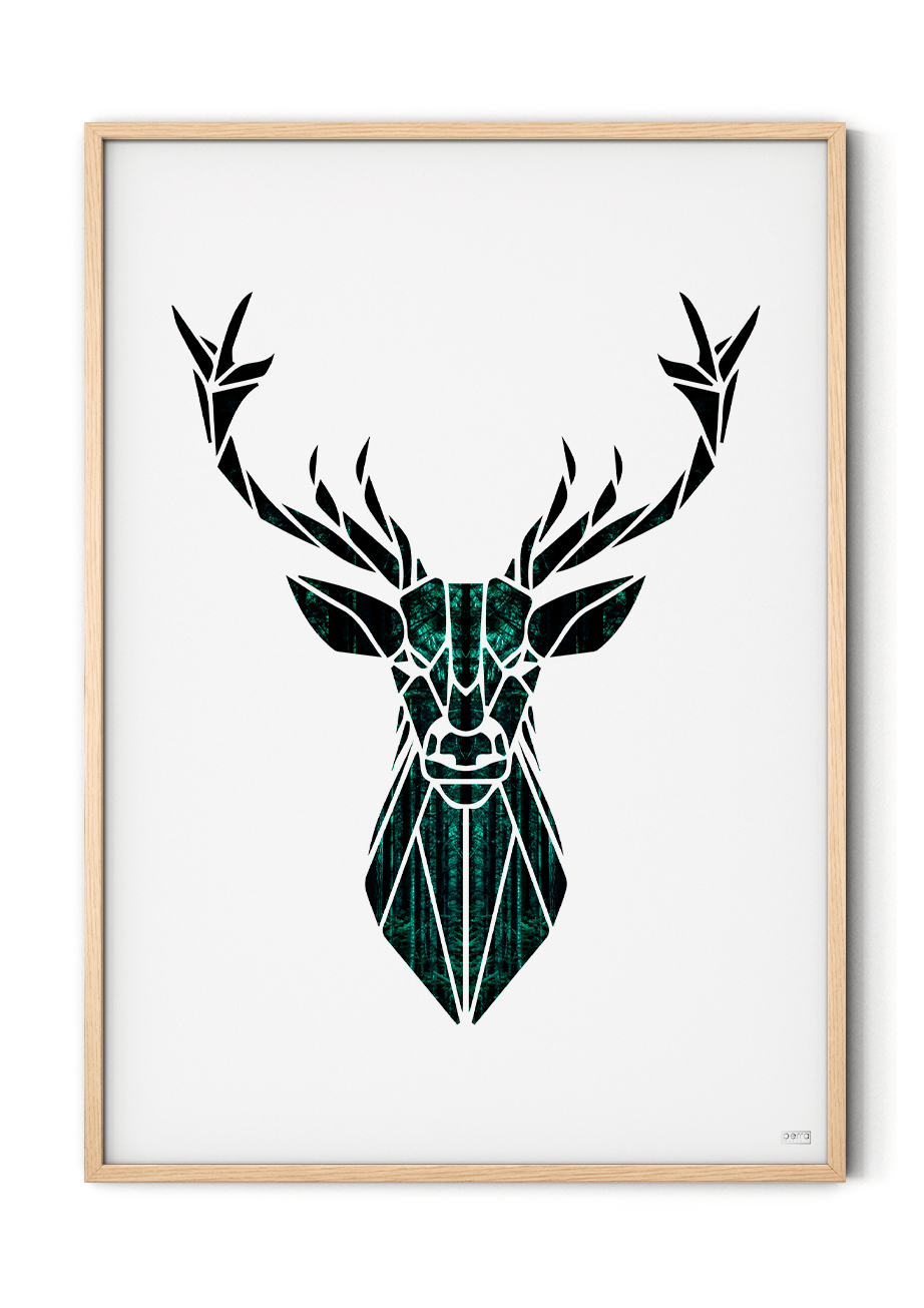 Plakat med geometrisk hjort