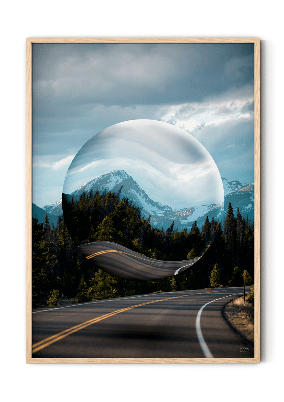 Plakat med bubble I naturen
