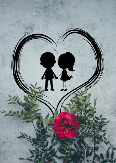 Kærligheds plakat blomst