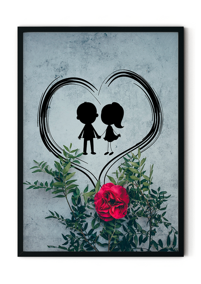 Kærligheds plakat blomst